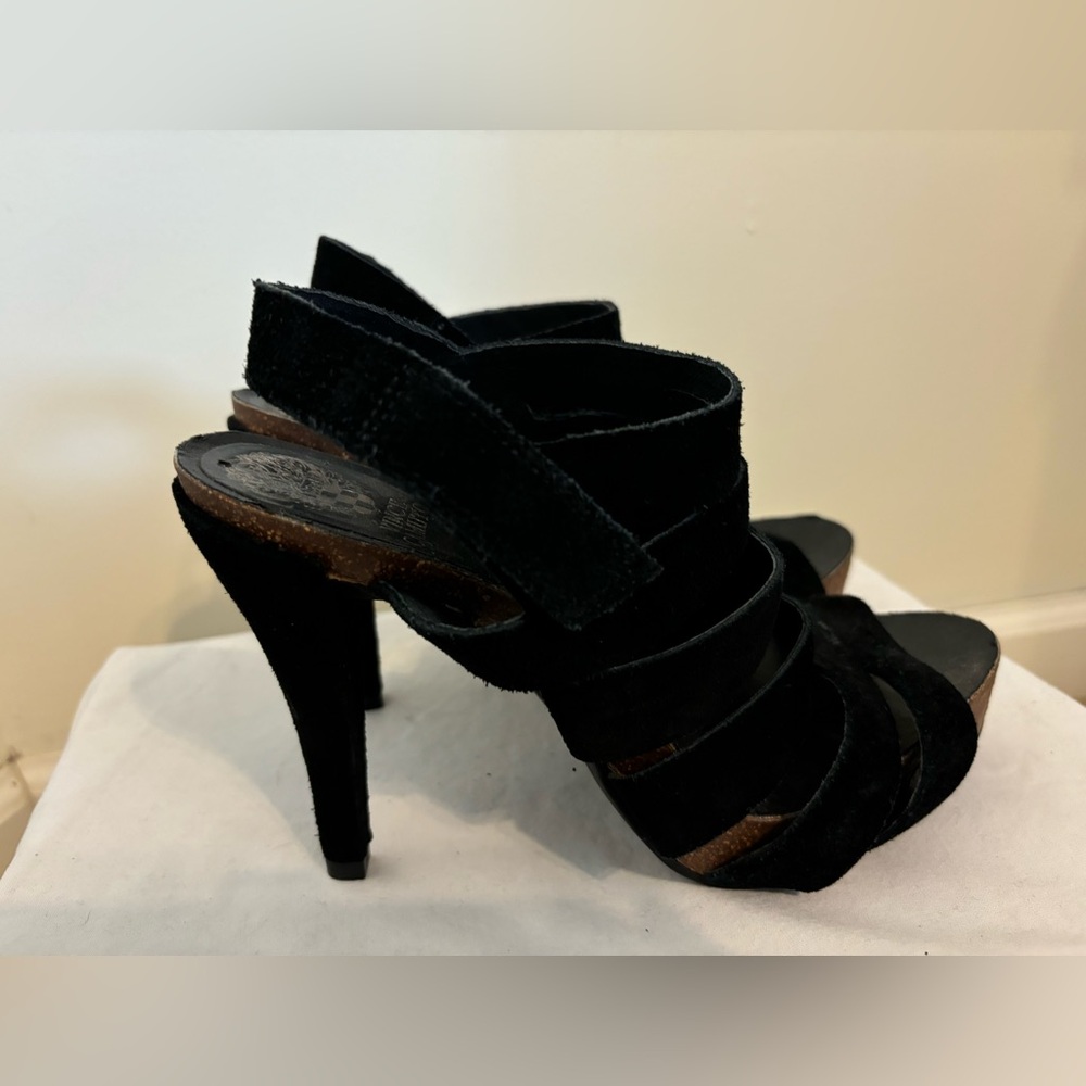 Vince Camuto Nubuck Heeled Sandals with Easy on & off Closure Size 7-1/2 or 7.5